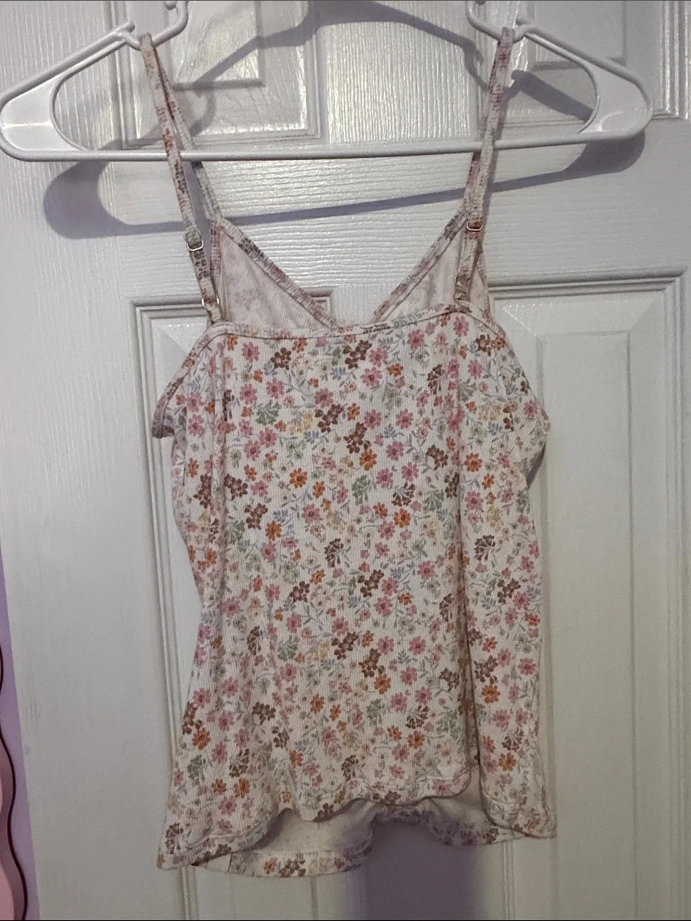 abercrombie kids White Floral Ruched Spaghetti Strap Tank - Picture 3 of 3
